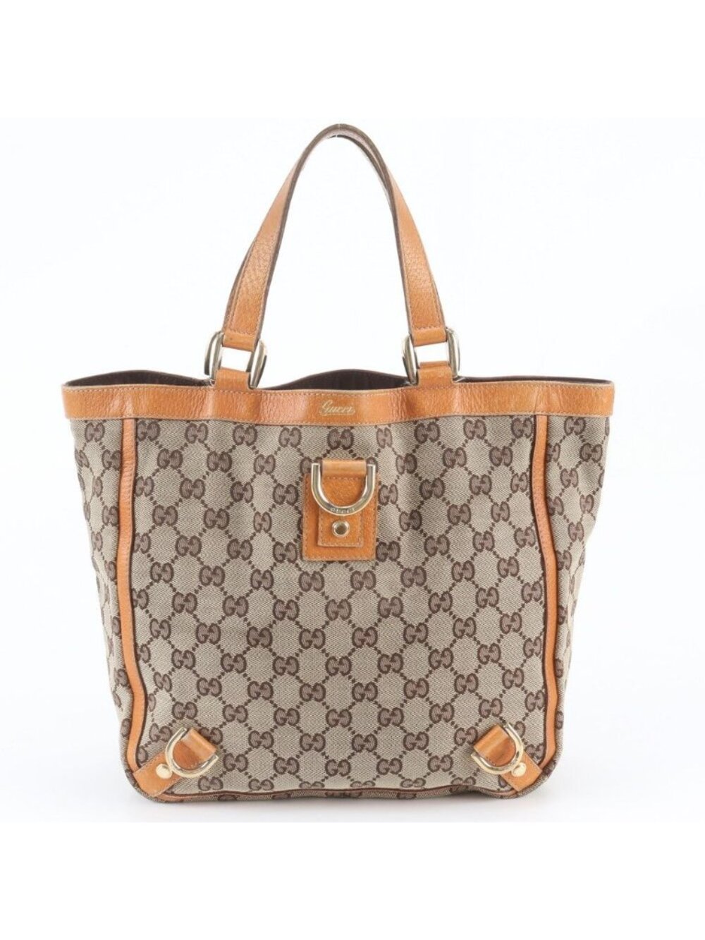 Gucci GG Canvas Abbey Leather Handbag Tote